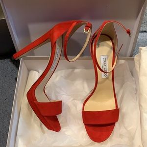 Jimmy Choo “Misty 120” Red Suede Stiletto